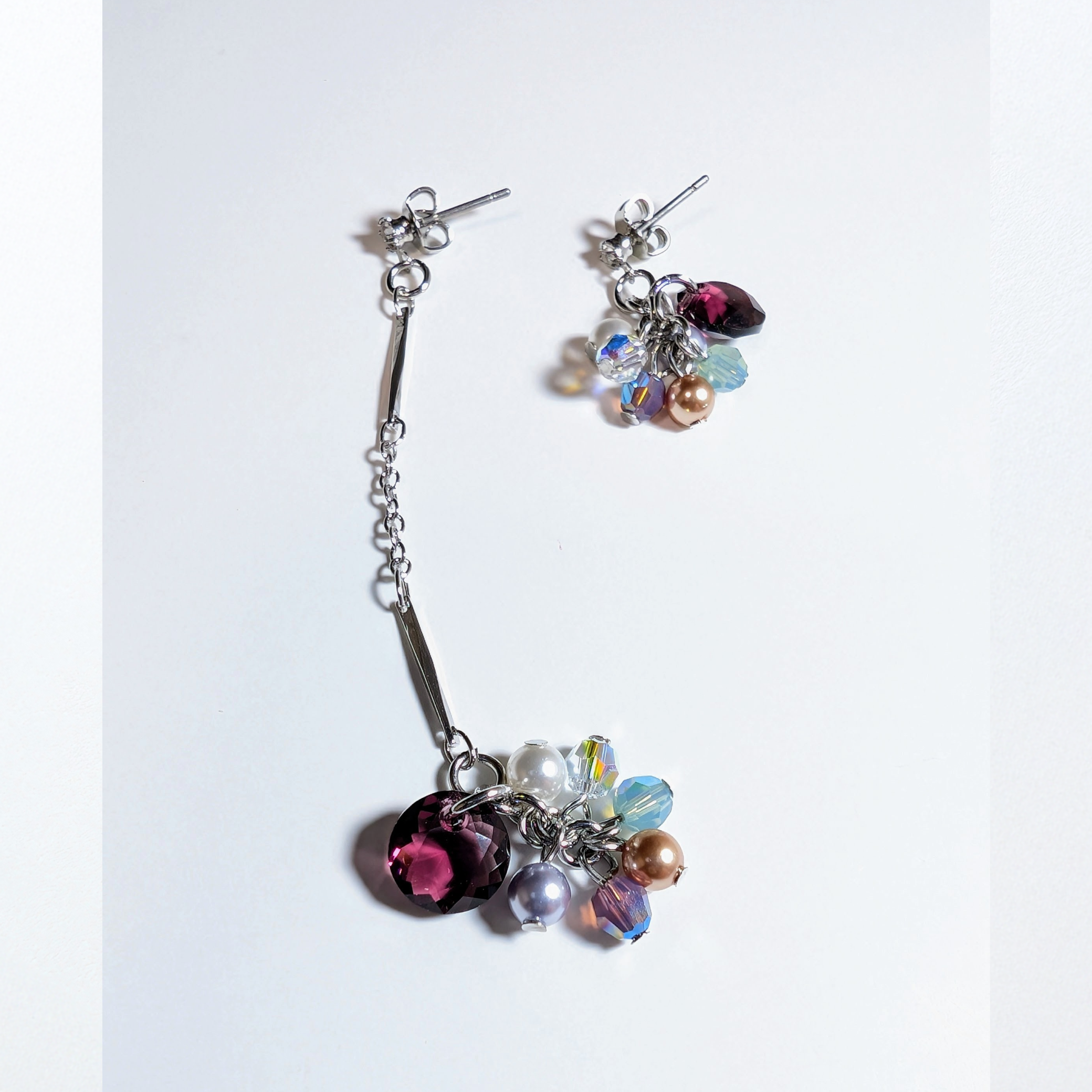 ビジューアシンメトリー003（パープル）