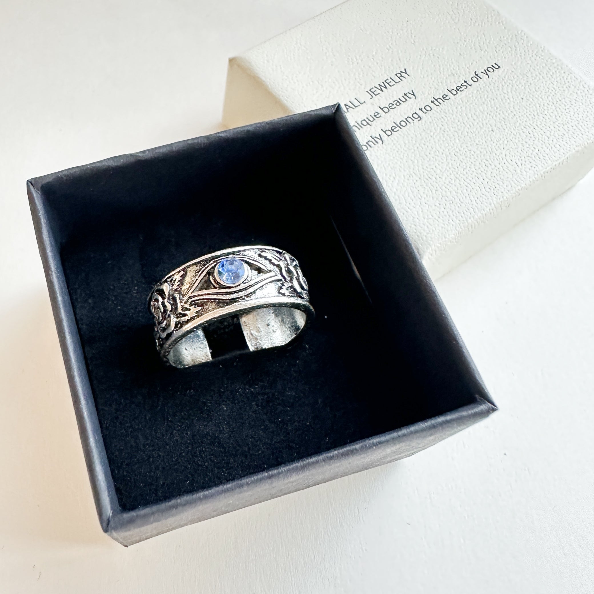 ファッションリング 015（シルバー・アクアブルーストーン）