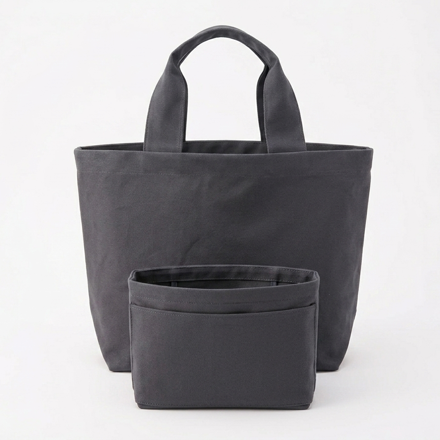 BIGトートバッグ＆インバッグ 001（チャコール）
