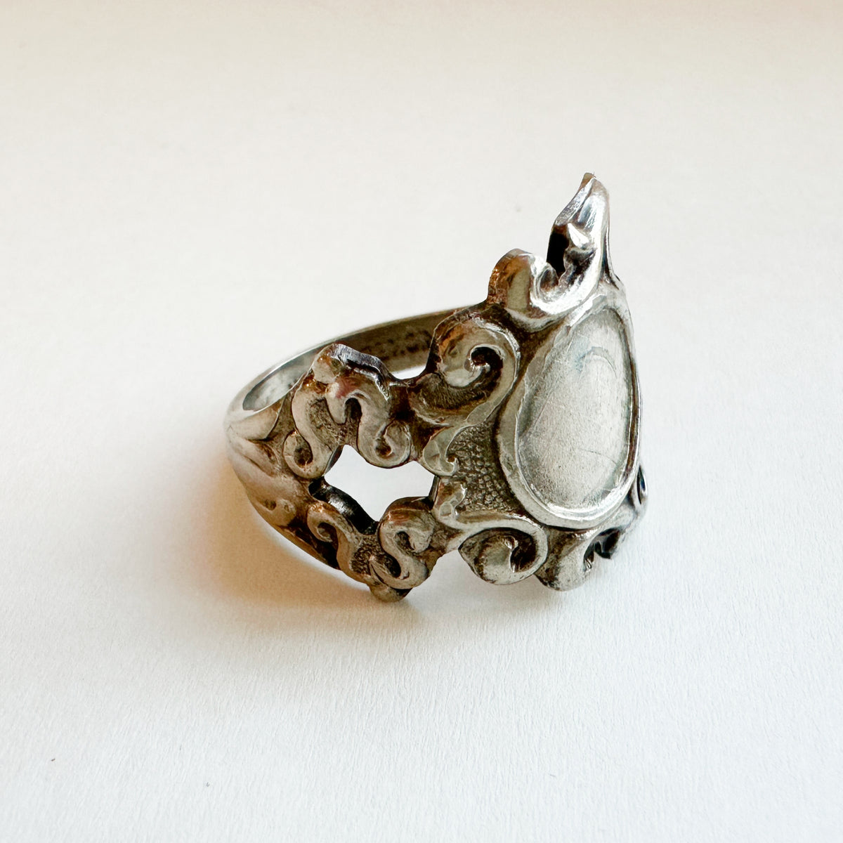 Vintage Spoon Ring 017 | engraved pattern【限定1点】